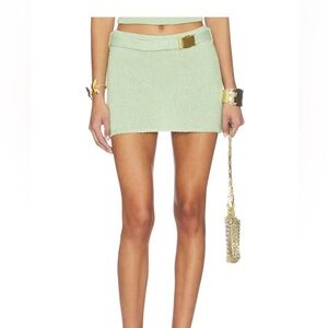 Asta Resort Belted mini skirt in Seagram green NWT